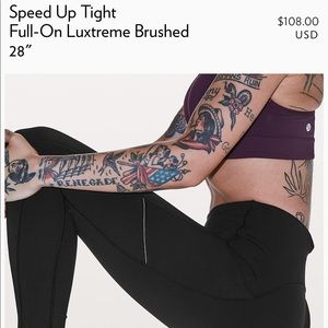 Lululemon Speed Up Leggings 28” in Black